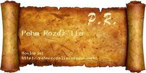 Pehm Rozália névjegykártya