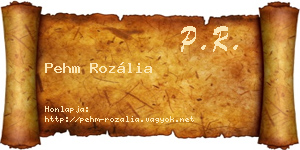 Pehm Rozália névjegykártya